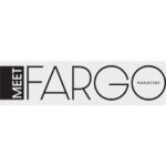Logo for Meet Fargo Magazine with bold black text, ideal for bakery or event space branding.